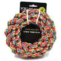 Scream Rope Wreath Interactive Pet Dog Chew Toy Multicolour - 2 Sizes image