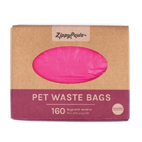 Zippy Paws Pet Waste Bags with Handles Unscented 160 Pack - 2 Sizes image