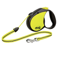 Flexi Standard 5m Cord Retractable Pet Dog Safety Lead Neon - 2 Sizes image