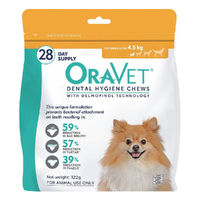 Oravet Dental Hygiene Chews for XS Dogs Up to 4.5kg Yellow - 2 Sizes image