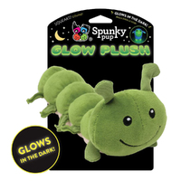 Spunky Pup Glow Plush Caterpillar Interactive Durable Pet Dog Toy - 2 Sizes image