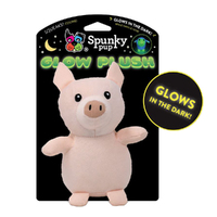 Spunky Pup Glow Plush Pig Interactive Durable Pet Dog Toy - 2 Sizes image
