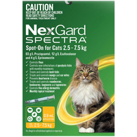 Nexgard Spectra Spot On Flea, Tick & Worming Treatment for Cats 2.5-7.5kg - 2 Sizes image