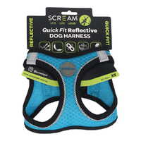Scream Quick Fit Reflective Durable Dog Harness Loud Blue - 5 Sizes image
