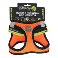 Scream Quick Fit Reflective Durable Dog Harness Loud Orange - 5 Sizes image