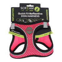 Scream Quick Fit Reflective Durable Dog Harness Loud Pink - 5 Sizes image