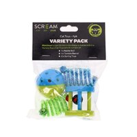 Scream Variety Pack Interactive Play Cat Toy 4 Pack - 2 Colours image