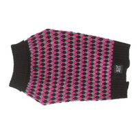 Zeez Knitted Indoor Sweater for Dogs Pink/Grey Diamond - 6 Sizes image