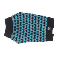 Zeez Knitted Indoor Sweater for Dogs Teal/Grey Diamond - 6 Sizes image