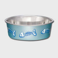 Loving Pets Bella Bowl Fish Skeleton Dishwasher Safe for Dogs & Cats XS - 3 Colours image