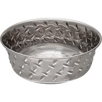 Loving Pets Ruff N Tuff Diamond Plate Stainless Steel Interior Dog Bowl -3 Sizes image