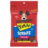 Schmackos Strapz Baked Air Dried Pet Dog Treats with Liver - 2 Sizes image