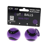 Scream Elite Ball Interactive Dog Toy Loud Purple/Black 2 Pack - 2 Sizes image