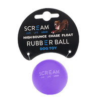 Scream Rubber Ball Interactive Play Pet Dog Toy Loud Purple - 2 Sizes image