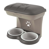Bama Pet Food Stand with Storage Compartment for Dogs Taupe - 2 Sizes image
