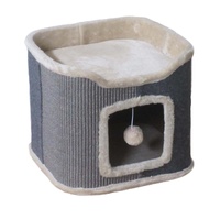 iPetz Single Box Plush Grey Carpet Sides Cat Scratcher Bed - 2 Options image