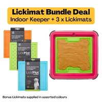 LickiMat Indoor Keeper Bundle Dog Slow Feeder w/ 3 Original LickiMats - 2 Colours image