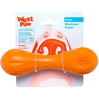 West Paw Hurley Interactive Play Tough Dog Bone Chew Toy Tangerine - 3 Sizes image