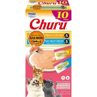 Inaba Churu Puree Cat Treats Salmon with Chicken/Scallop Variety Box - 2 Sizes image