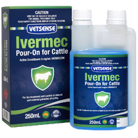 Vetsense Ivermec Pour-On Treatment & Control of Parasites for Cattle - 5 Sizes image