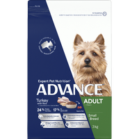 Advance Adult Small Breed Premium Dry Dog Food Turkey with Rice - 2 Sizes image