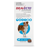Bravecto Chewable Tablets Flea & Tick Protection for Large Dogs Blue - 2 Sizes image