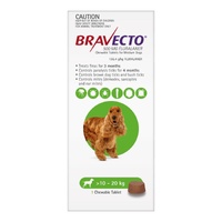 Bravecto Chewable Tablets Flea & Tick Protection for Medium Dogs Green - 2 Sizes image