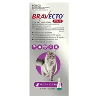 Bravecto Plus Flea Tick & Worm Solution for Large Cats Purple - 2 Sizes image