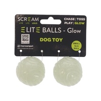 Scream Elite Ball Glow Interactive Play Durable Dog Toy - 2 Sizes image