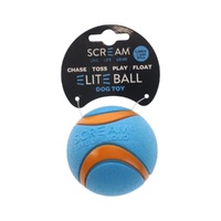 Scream Elite Ball Interactive Durable Dog Toy Loud Blue & Orange - 2 Sizes image