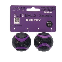 Scream Elite Ball Squeaky Dog Squeaker Toy Loud Black & Purple - 4 Sizes image