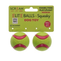 Scream Elite Ball Squeaky Dog Squeaker Toy Loud Green & Pink - 4 Sizes image
