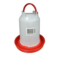 iPetz Plastic Bird/Poultry Drinker with Handle Red & White - 3 Sizes image