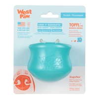 West Paw Toppl Teal Treat Dispenser Slow Feeder Puzzle Dog Toy - 3 Sizes image