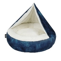 Snuggle Pals Hooded Burrow Plush Pet Bed for Cats & Small Dogs - 2 Colours image