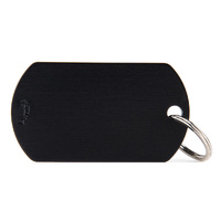 My Family Basic Military ID Tag Dog & Cat Collar Accessory Black - 2 Sizes image