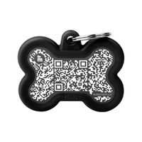 My Family QR Code Hush Tag Bone Dog & Cat Collar Accessory - 3 Colours image