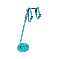 Rogz AlleyCat Control Reflective Harness & Lead for Cats Teal - 2 Sizes image