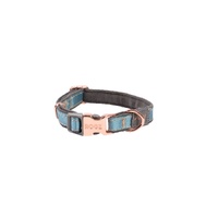 Rogz Urban Classic Soft Plush Webbing Dog Collar Turquoise Moon - 3 Sizes image