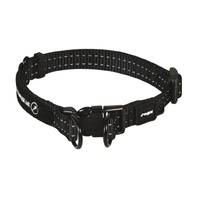 Rogz Utility TwinLoc Reflective Durable Pet Dog Collar Black - 3 Sizes image