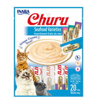 Inaba Churu Puree Seafood Varieties Cat Food Topper 20 x 14g image