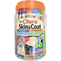 Inaba Churu Puree Skin & Coat Lickable Cat Treat Tuna & Chicken 50 x 0.5oz image