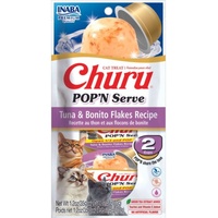 Inaba Churu Pop N Serve Lickable Cat Treats Tuna & Bonito Flakes 4 x 70g image