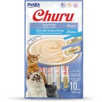 Inaba Churu Puree Lickable Cat Treat Tuna & Tuna with Scallop 10 x 0.5oz image