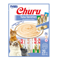 Inaba Churu Puree Tuna Varieties Natural Cat Food Topper 20 x 14g image