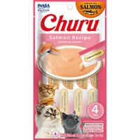 Inaba Churu Puree Lickable Pet Cat Treats Salmon Recipe 6 x 56g image