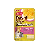 Inaba Dashi Delights Silky Broth Cat Food Topper Chicken with Salmon 6 x 40g image