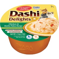 Inaba Dashi Delights Flakes in Broth Cat Food Chicken & Bonito Flakes 6 x 70g image