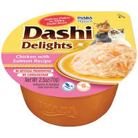 Inaba Dashi Delights Cup Food Topper Side Dish for Cats Chicken with Salmon 70g x 6 image
