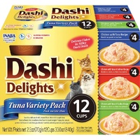 Inaba Dashi Delights Flakes in Broth Cat Food Topper Tuna Variety Pack 12pk image